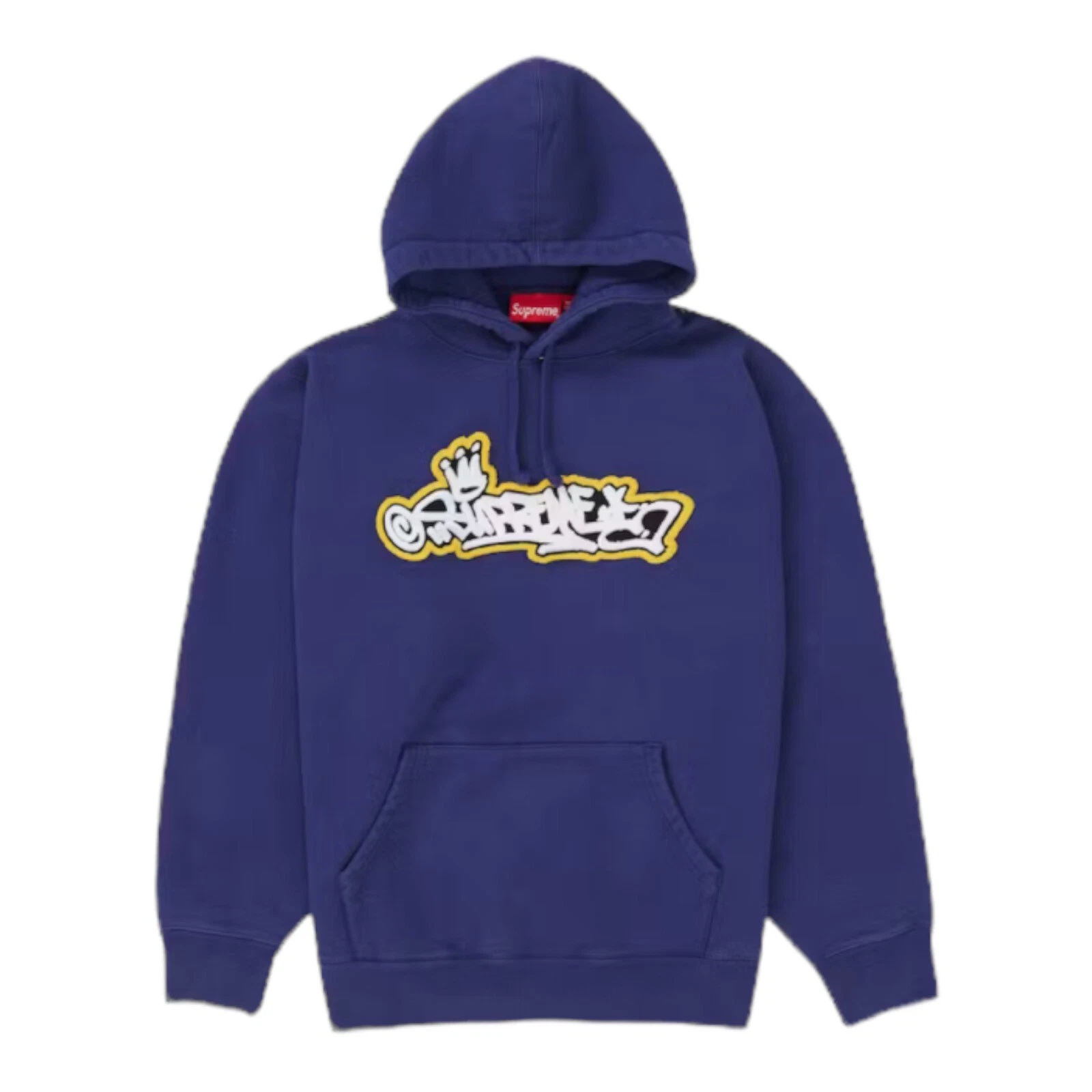 SUPREME (SS21) Sweat shirt à capuche à capuche style main lavé marine taille GRANDE