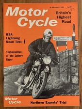 Vintage Motor Cycle Magazine December 1965 Rare BSA Lightning Road Test