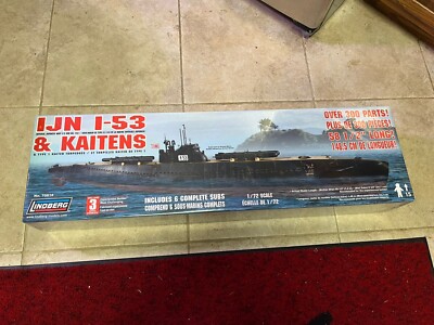 Lindberg 1/72 Scale Plastic Model Kit IJN I-53 Submarine w/ Kaiten #70818 SEALED