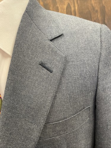 Hart Schaffner Marx 44R 36x30.5 Blue Wool USA Made Mens Suit - Picture 3 of 13
