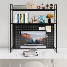 Space-saving Desktop Pegboard Organizer With Hooks Home Tableware Display Rack