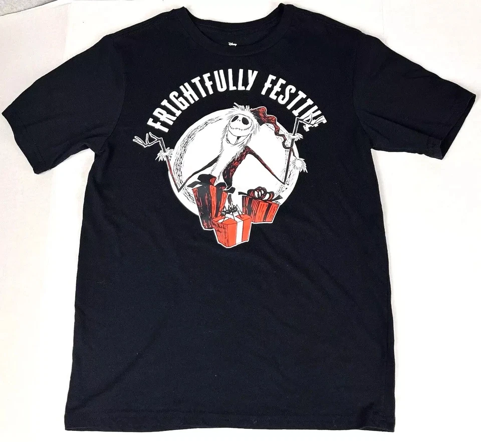 Camiseta Disney Pesadilla Antes de Navidad Niños XL Black Jack Skellington Vacaciones Foto 3 de 4