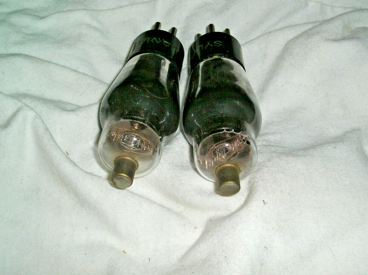 NOS Pair Engraved Base Sylvania 1A6 Tubes - Same NOS Pair Engraved Base Sylvania 1A6 Tubes - Same