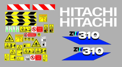 Hitachi ZW 310 6 Series Adhesive Decals, Complete Kit