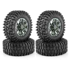 135mm 2.6" Metal Beadlock Wheel Rim Rubber Tire Set for 1/8 1/10 RC Crawler Car