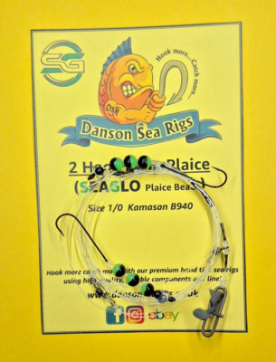 Loop Sea Rig 2 Hook Loop Plaice Sea Fishing Rigs 4 Pack Kamasan B940 SEAGLO Flattie ...