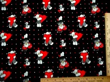 Valentine Fabric By Yard Bears Dogs You Gotta Have Hearts Black Cotton Vtg
