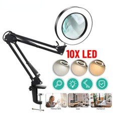 HD30 10X LED Magnifying Illuminated Magnifier Lamp 3 Color LED Magnifying Glass