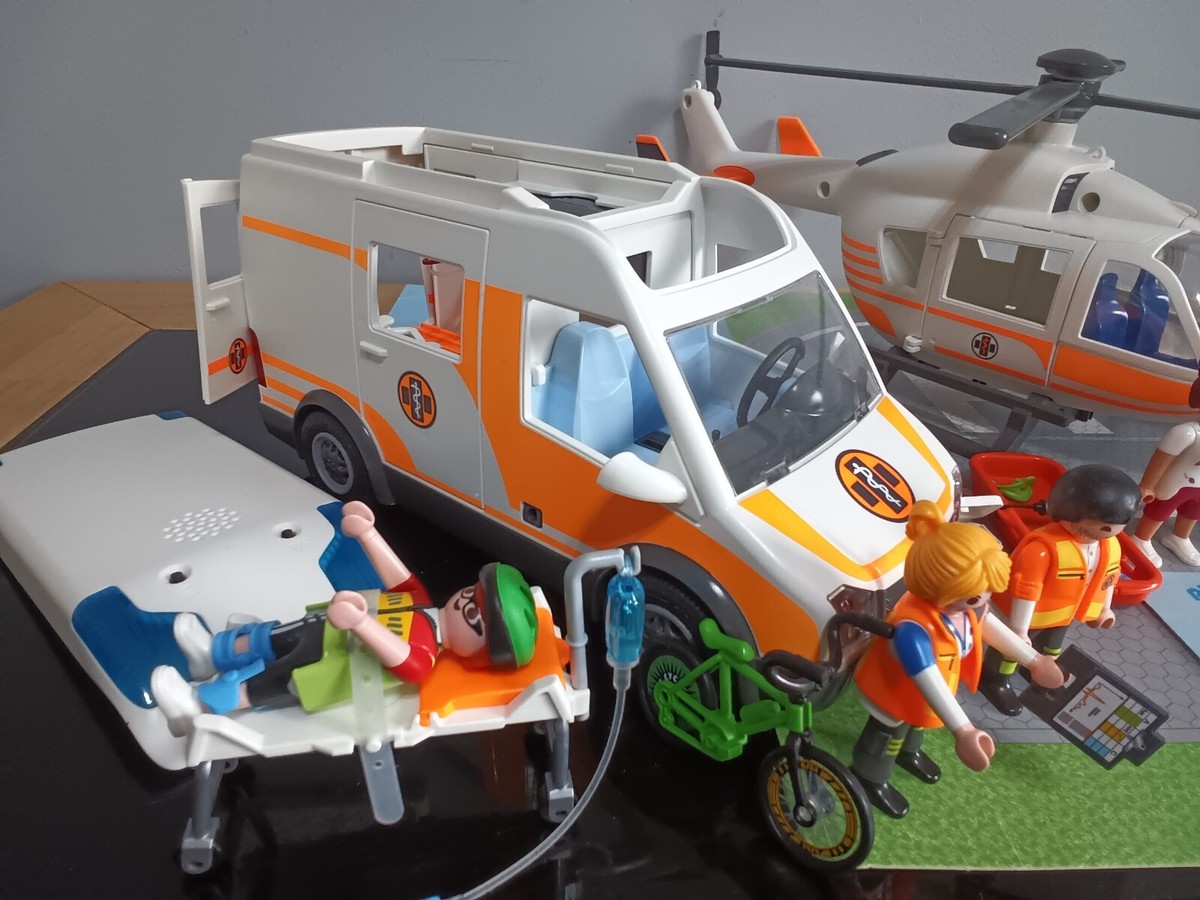 Playmobil hospital helicopter 70048 ambulance 70049. Preownec eBay