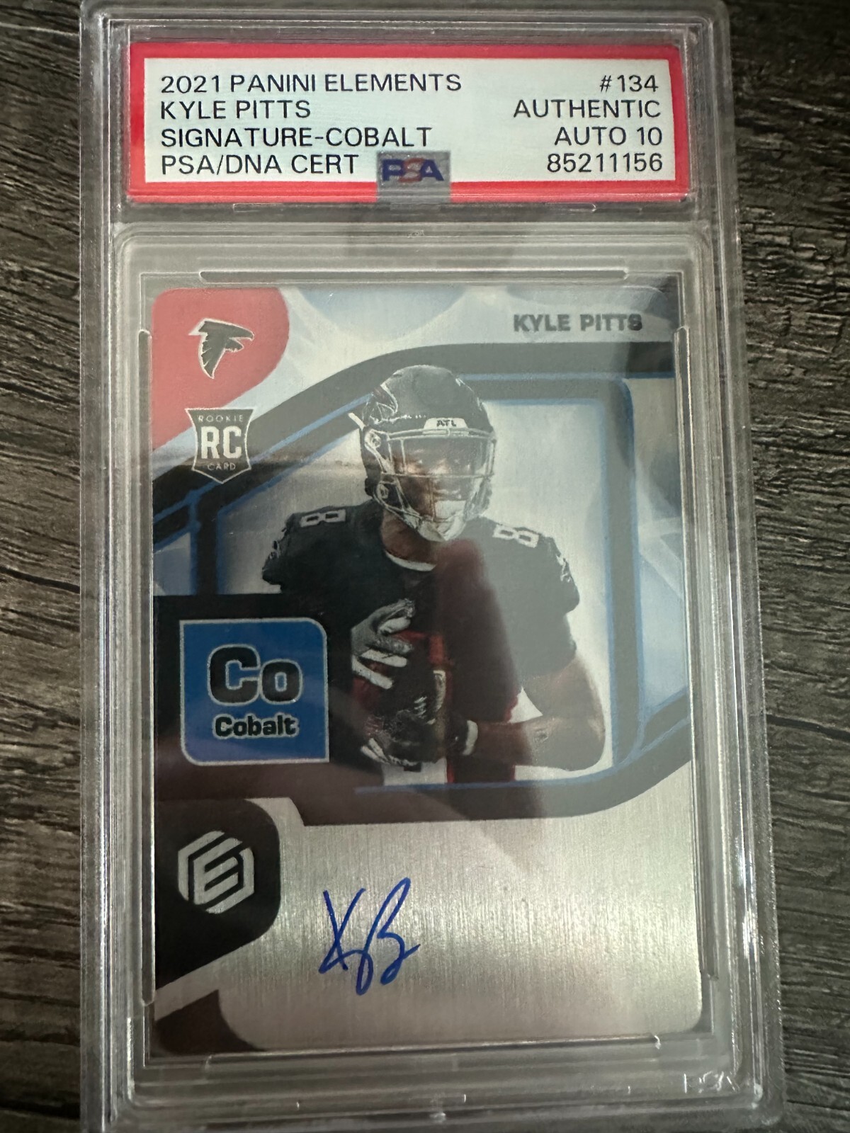 Kyle Pitts Panini Elements #134 Signature-Cobalt