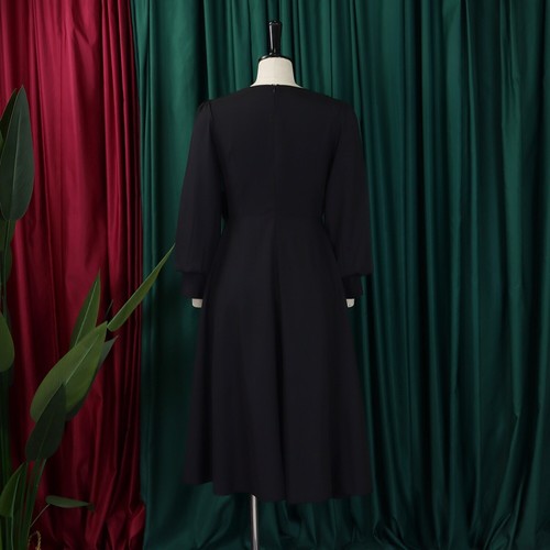 Midikleid Damen Übergröße V-Ausschnitt für kurvige Frauen Kirche Brautkleider - Bild 15 von 42