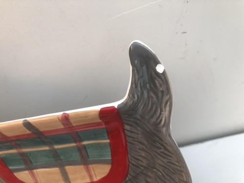 SET (9) Creative Co-Op 9" Scottie Dog Plates Ceramic Christmas Scottish Terrier - Picture 5 of 7
