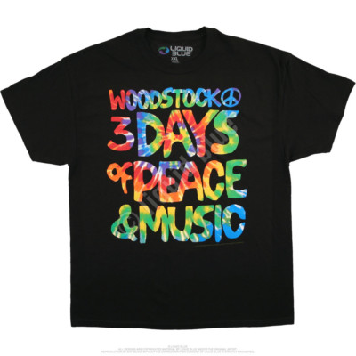 Ｏ Woodstock 3 Days of Peace and Music Classic Rock Tie Dye Rainbow