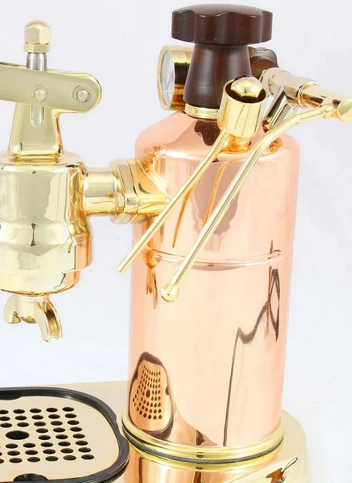 Máquina de café espresso profesional con palanca de cobre/latón La Pavoni PB-16 Foto 2 de 4