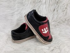 ETNIES Black Dark Red Easy On Casual Skate Shoes Toddler Kids Size US 9 EUR 26