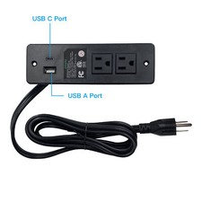 Power Recliner Emomo 2 Outlet Recessed Power Strip HX66P2U2R with USB A C Ports