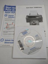 Epson Stylus Photo CX3800 Series Printer Software CD Drivers Windows XP w/Guide