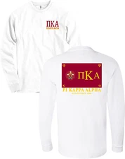 Pi Kappa Alpha Fraternity Flag Bella + Canvas Long Sleeve PIKE Shirt NEW