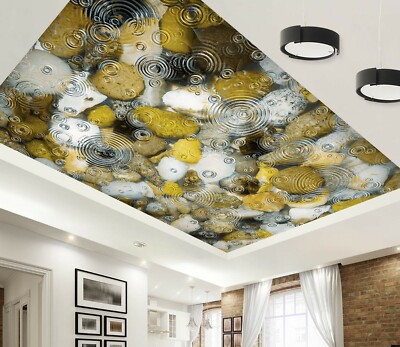 3D Yellow Stone ZHU030 Ceiling Wall Paper Wall Print Decal Wall Deco Zoe