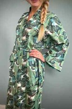 1 PC Indian block Print 100 cotton robe gown Hippie women maxi kimono dresses