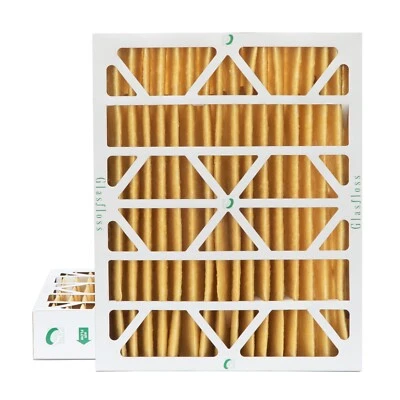 20x25x4 MERV 11 Pleated Air Filters by Glasfloss. 2 Pack. Made in USA.
