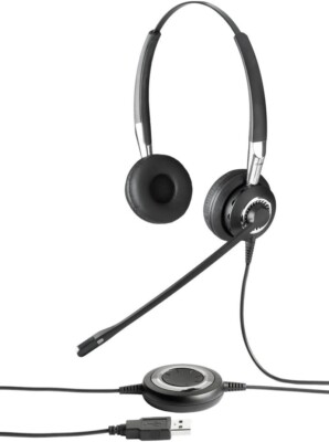 Jabra Biz 2400 Duo Ms Stereo Lync Optimiert Computer USB Headset für Softphones