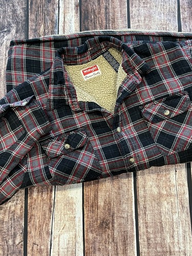 Wrangler Shirt Jacket Plaid Sherpa 