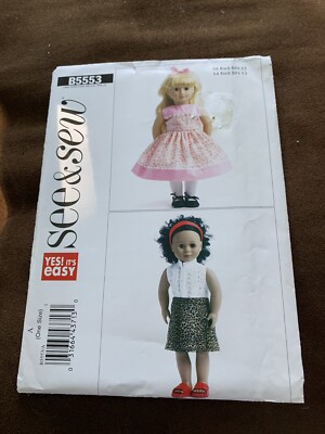 Butterick See & Sew B5553 DOLL CLOTHES FOR 18  DOLLS