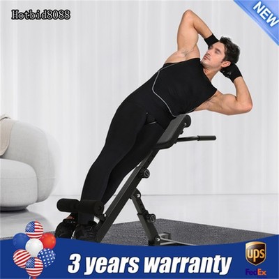 Roman Chair Back Extension Machine, Hyperextension Bench w/ Angle Height Adjust