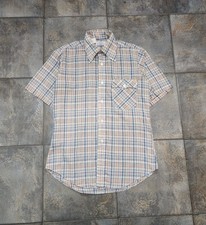 Vintage 1970s Levi's Strauss  Co Men's Medium White Tab Plaid Button Up Shirt