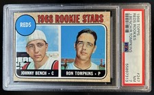 1968 Topps Reds Rookie Stars Johnny Bench Ron Tompkins RS, RC, E RC #247a PSA 7