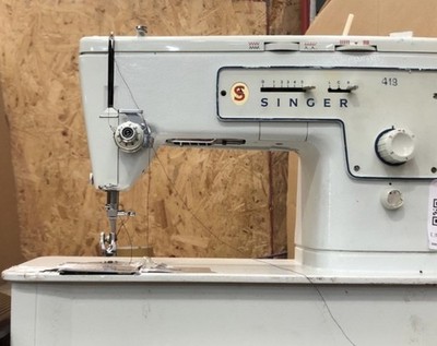 Vintage SINGER NÄHMASCHINE MODELL 419 WEISS: mit Deckel 