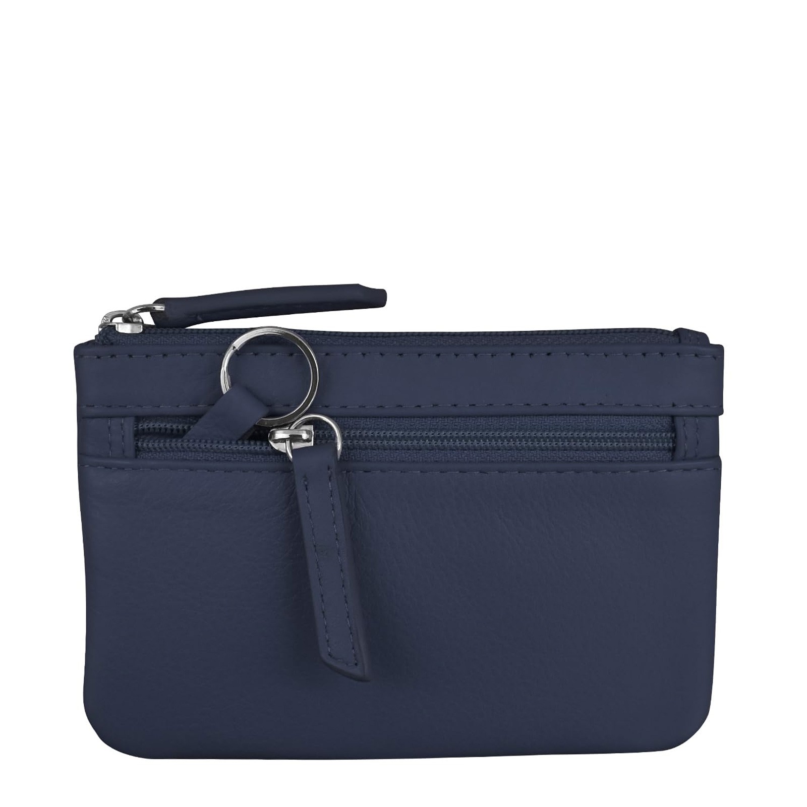 Women's ILI, Coin Key Pouch 6413-CL NAVY Navy LEATHER