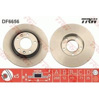 Bremsscheibe Trw DF6656 FüR Vauxhall CitroëN Ds Opel Peugeot Hinterachse