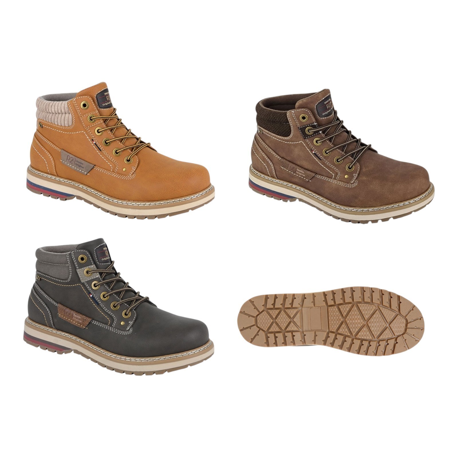 Route 21 Hombres Impermeable Cuero Trabajo Senderismo Botas Caminar Tobillo Impermeables Talla