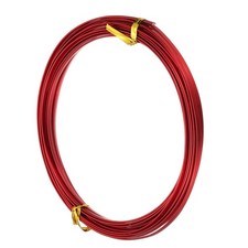 16.40 ft 3mm Wide 18 Gauge Flat Aluminum Wire, Bright Red