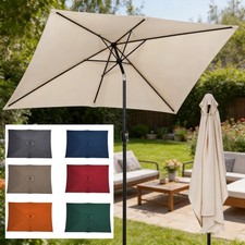 3M Square Garden Parasol Crank Tilt Table Sunshade Canopy Patio Outdoor Umbrella