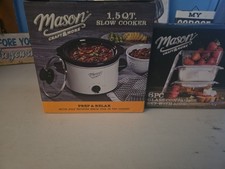Mason 1,5 Quart Schongarer Brandneu im Karton mit brandneuen 6 Stück Einmachglasbehältern