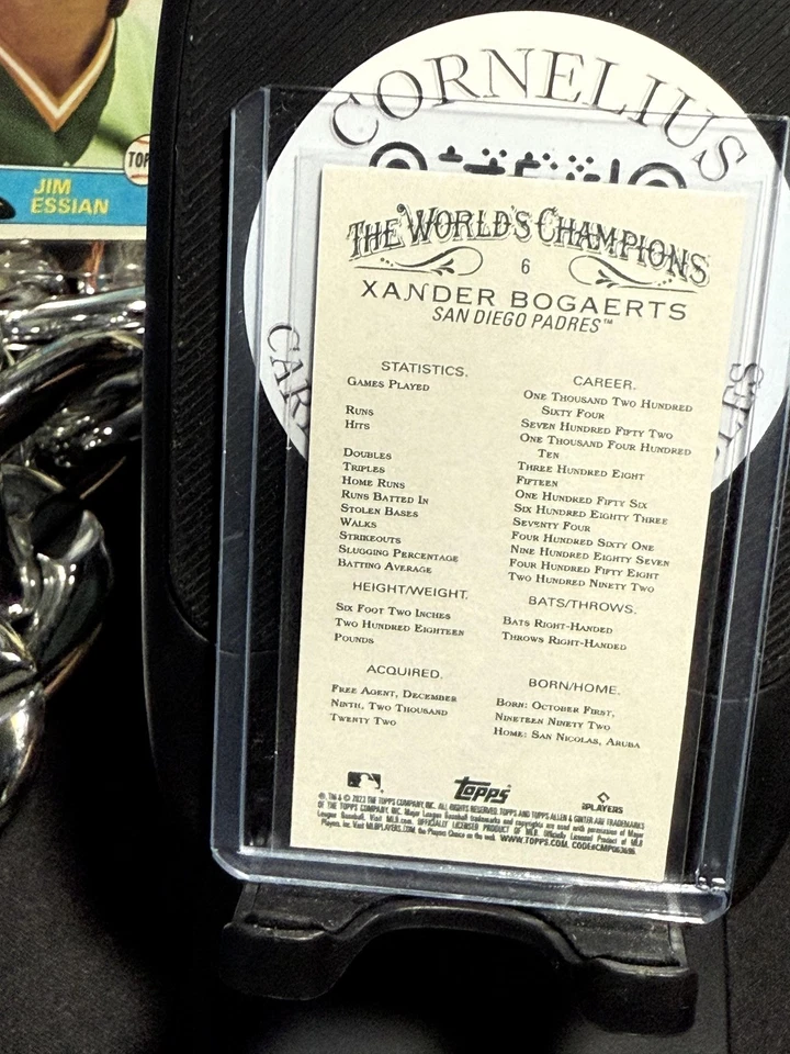 2023 Topps Allen & Ginter #6 Xander Bogaerts Mini Black Border - Image 2 of 2