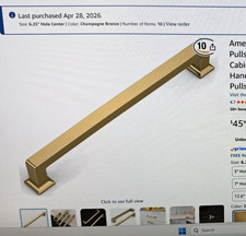 Amerdeco Champagne Bronze Bar Pulls 6.25in Center-to-Center 10 Pack w/ Screws