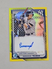 2024 Bowman Chrome Prospects Yellow Refractor Emanuel Tejeda 1st Bowman...