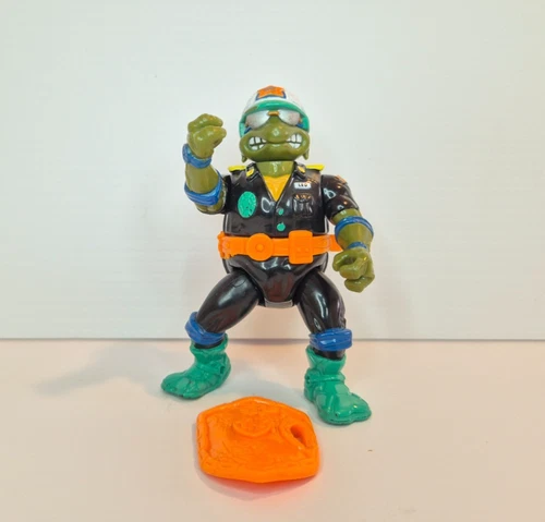 Teenage Mutant Ninja Turtles LEO MAKE MY DAY 1991 Vintage Figure + Accessories