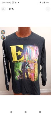 Elton John Farewell Yellow Brick Road Men's Large Black Long Sleeve T-Shirt.