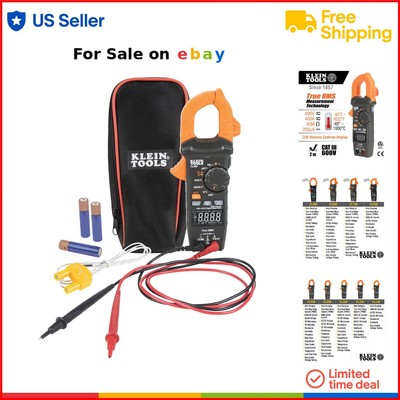 Clamp Meter Digital Auto-Ranging 400A NCVT LCD Display Universal