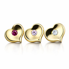 14K White or Yellow Gold Heart Shape CZ Stud Earrings