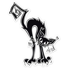 Black Cat - Vinyl Decal Sticker - Car Window Laptop - ebn12606