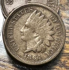 1864 Copper Nickel Indian Cent Nice Original VG CHRC