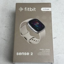 Fitbit Sense 2 Advanced Health SmartWatch Platinum Aluminium/Lunar White - New