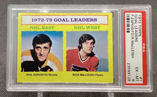 1973-74 Topps - Phil Esposito, Rick MacLeish #1 Goal Leaders PSA 6 Bruins Flyers