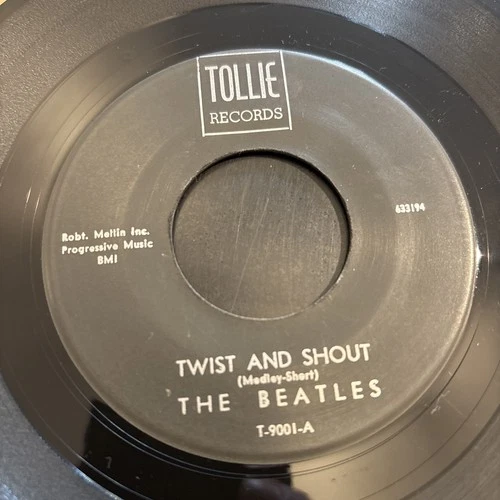 The Beatles - There's a Place / Twist and Shout 45 Record Tollie black label 7”